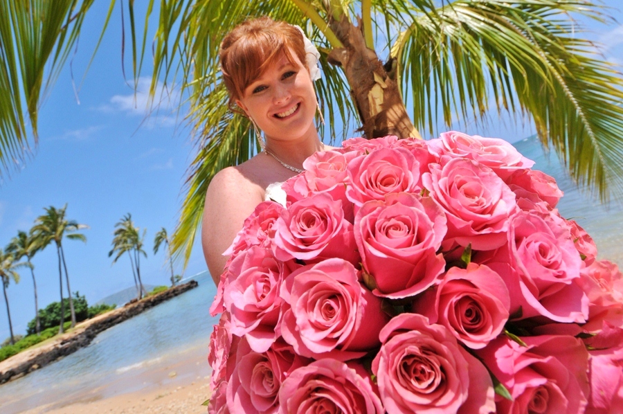 Pretty Bride at Waialae Beach