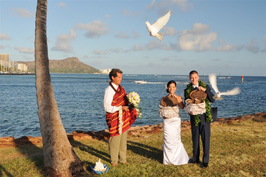 dove release wedding dress