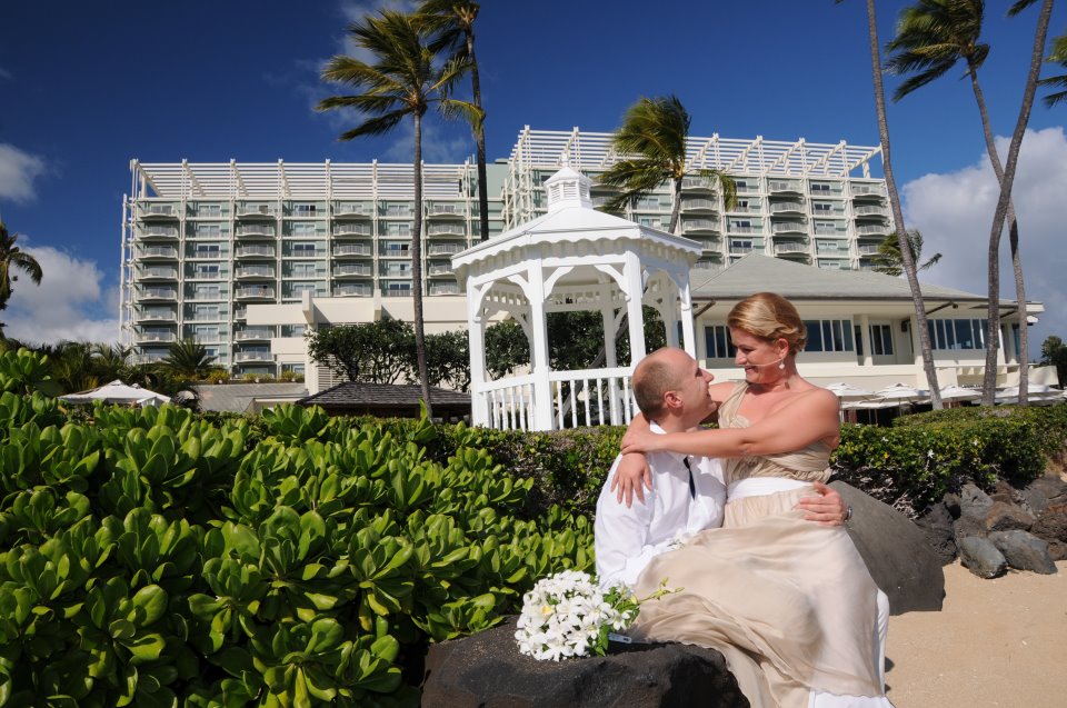 Kahala Beach Wedding with Arch Chairs