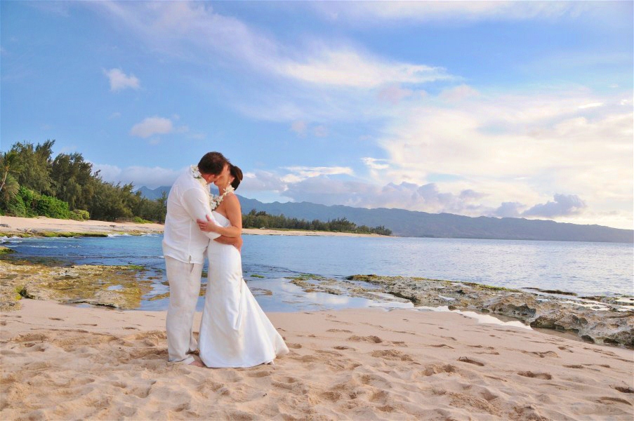 Beach Wedding Kiss